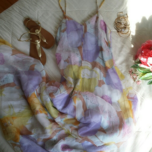 Dresses & Skirts - Boho Vintage Festival Floral Flowy Slip Maxi Dress